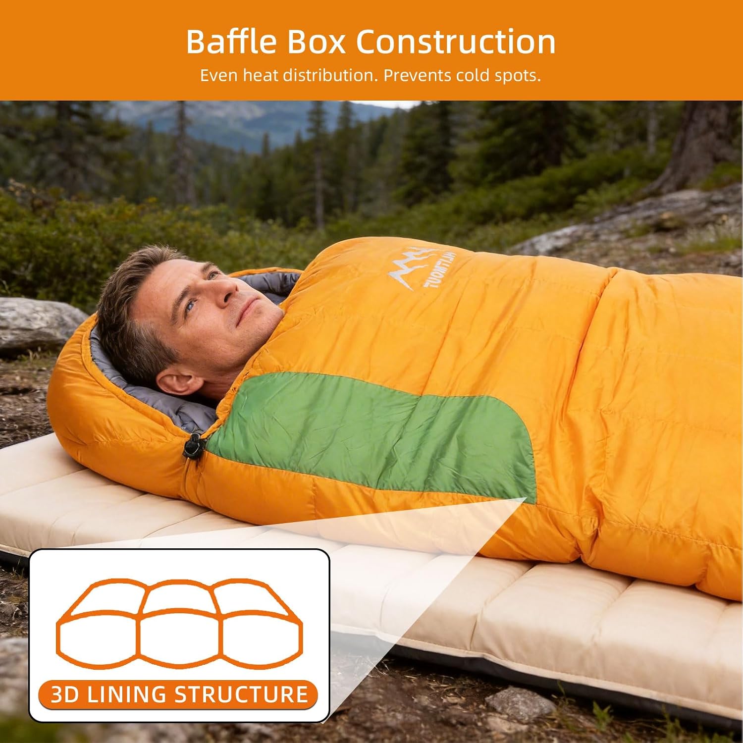 3-in-1 Lightweight Down Sleeping Bag for Adults and Teens - Image 7