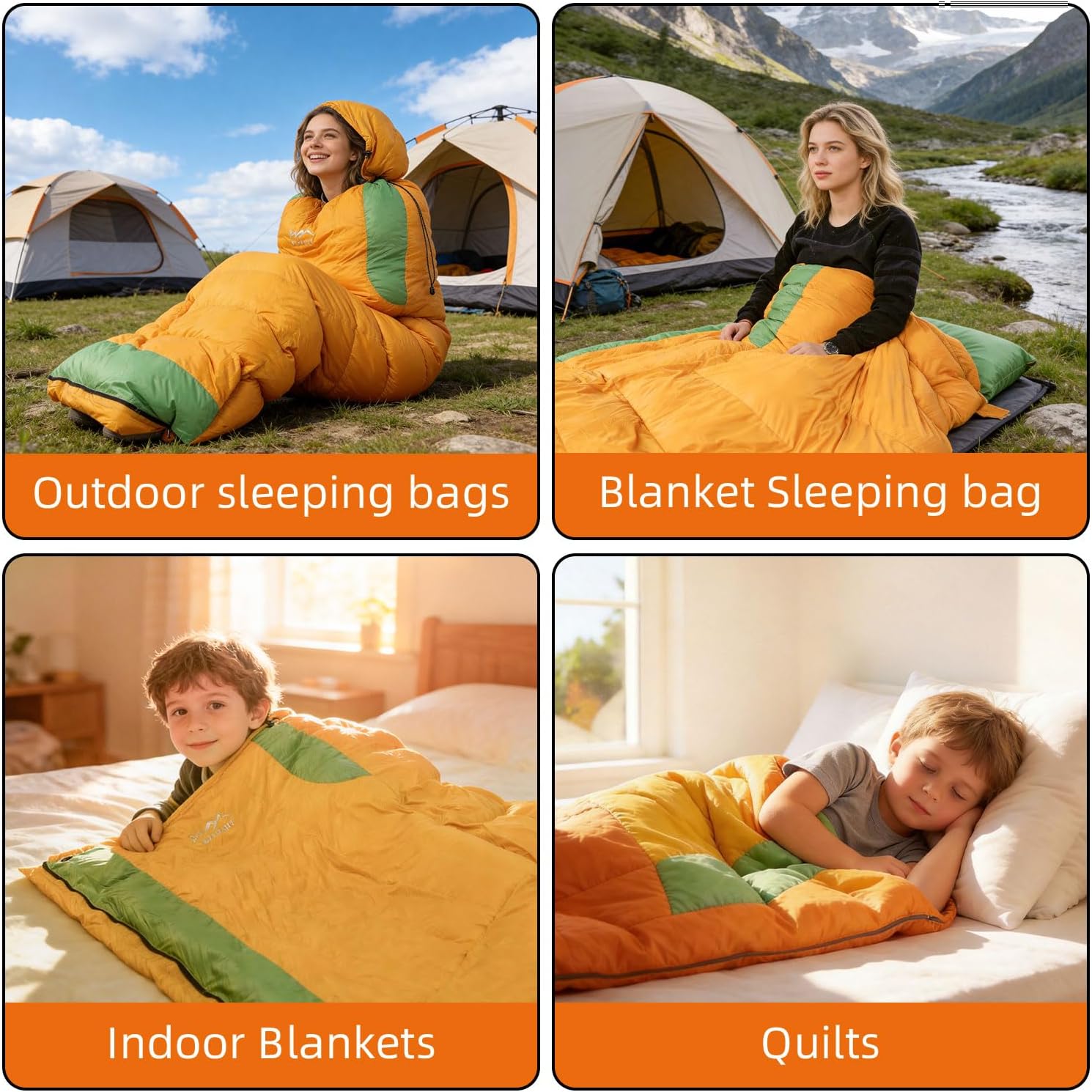 3-in-1 Lightweight Down Sleeping Bag for Adults and Teens - Image 8