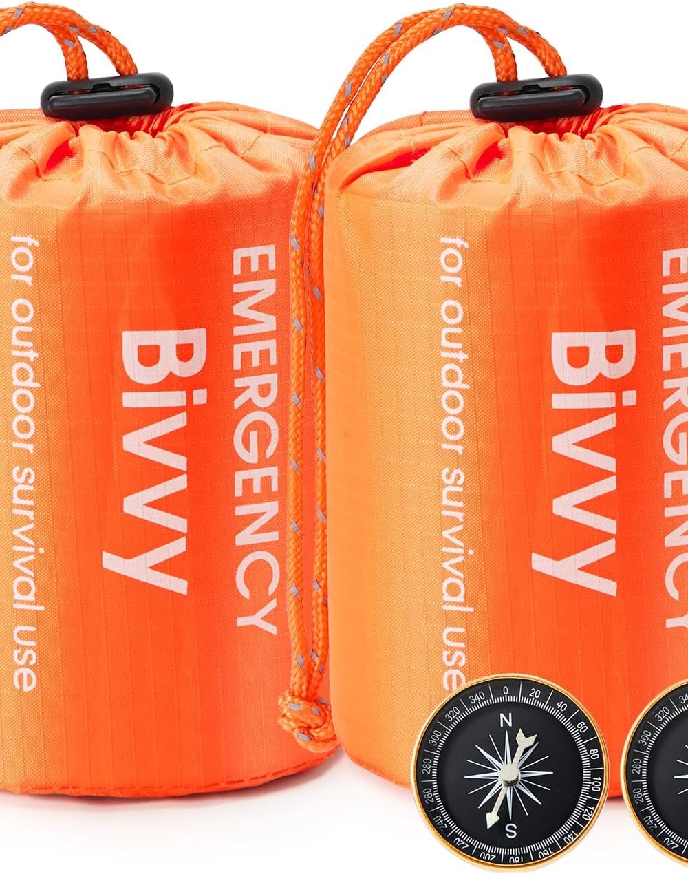 Esky Emergency Sleeping Bag, Survival Bag Portable Thermal Bivy Sack, Waterproof Lightweight Emergency Blanket Survival Gear with Compass for Camping Hiking Outdoor Adventure