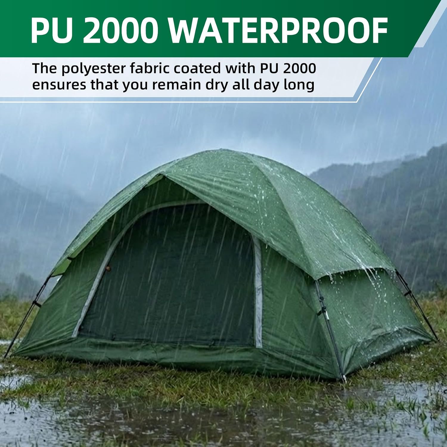 Clostnature Waterproof Camping Tent for 2 Person, 4 Person, Easy Setup Tent - Image 2