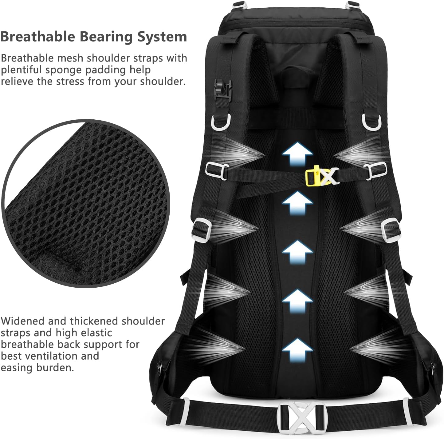 Esup 50L Waterproof Camping Hiking Backpack for Men and Women - Image 3