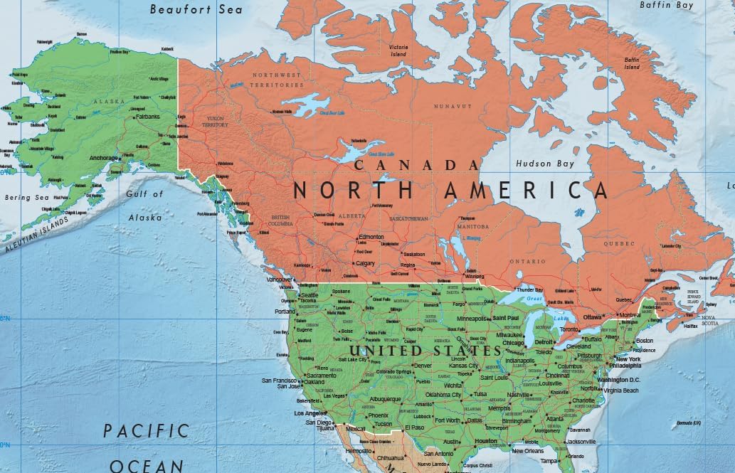 Swiftmaps World Premier Wall Map Poster Mural 24h x 36w Paper Folded - Image 2