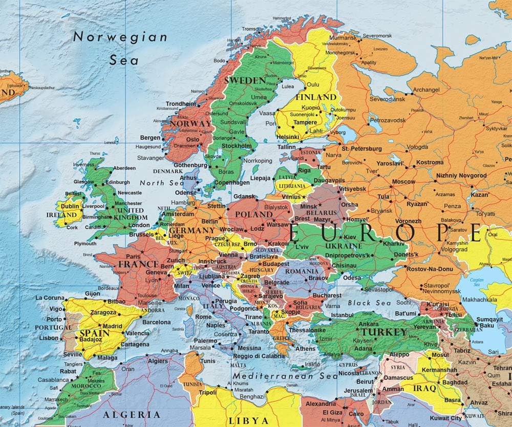 Swiftmaps World Premier Wall Map Poster Mural 24h x 36w Paper Folded - Image 3