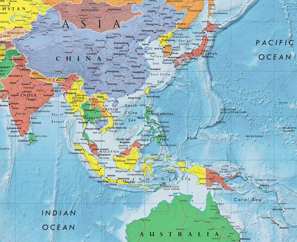Swiftmaps World Premier Wall Map Poster Mural 24h x 36w Paper Folded - Image 4